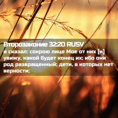 Picture 02 - Второзаконие 32:20 RUSV - и сказал: сокрою лице Мое - Bible Verse Picture