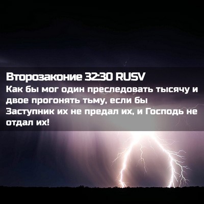 Picture 02 - Второзаконие 32:30 RUSV - Как бы мог один - Bible Verse Picture