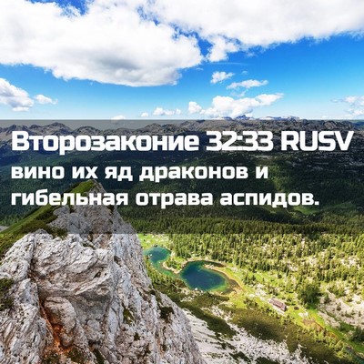 Picture 02 - Второзаконие 32:33 RUSV - вино их яд драконов и - Bible Verse Picture