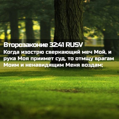 Picture 02 - Второзаконие 32:41 RUSV - Когда изострю сверкающий - Bible Verse Picture