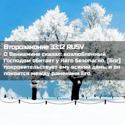 Picture 02 - Второзаконие 33:12 RUSV - О Вениамине сказал: - Bible Verse Picture