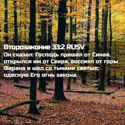 Picture 02 - Второзаконие 33:2 RUSV - Он сказал: Господь пришел - Bible Verse Picture