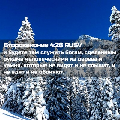 Picture 02 - Второзаконие 4:28 RUSV - и будете там служить богам, - Bible Verse Picture