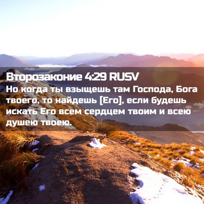 Picture 02 - Второзаконие 4:29 RUSV - Но когда ты взыщешь там - Bible Verse Picture