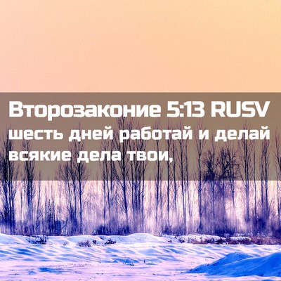 Picture 02 - Второзаконие 5:13 RUSV - шесть дней работай и делай - Bible Verse Picture