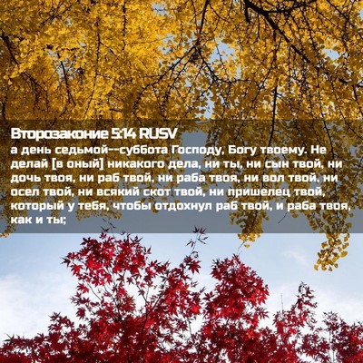 Picture 02 - Второзаконие 5:14 RUSV - а день седьмой--суббота - Bible Verse Picture