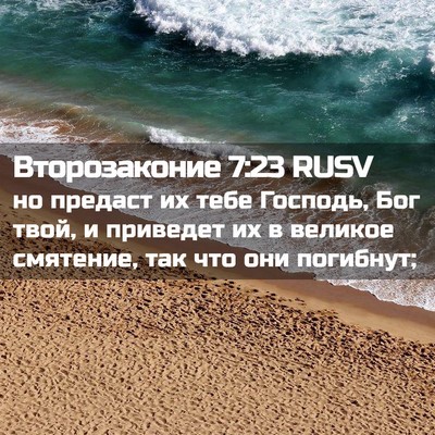 Picture 02 - Второзаконие 7:23 RUSV - но предаст их тебе Господь, - Bible Verse Picture