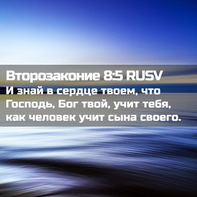 Picture 02 - Второзаконие 8:5 RUSV - И знай в сердце твоем, что - Bible Verse Picture