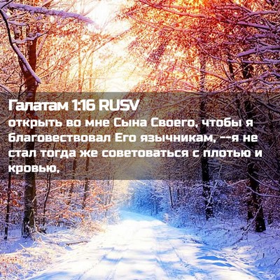 Picture 02 - Галатам 1:16 RUSV - открыть во мне Сына Своего, - Bible Verse Picture