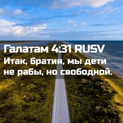 Picture 02 - Галатам 4:31 RUSV - Итак, братия, мы дети не - Bible Verse Picture