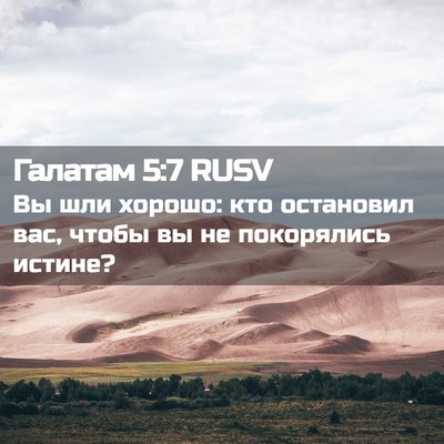 Picture 02 - Галатам 5:7 RUSV - Вы шли хорошо: кто - Bible Verse Picture