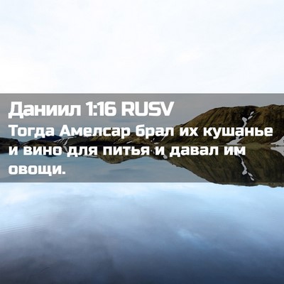 Picture 02 - Даниил 1:16 RUSV - Тогда Амелсар брал их - Bible Verse Picture