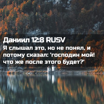 Picture 02 - Даниил 12:8 RUSV - Я слышал это, но не понял, и - Bible Verse Picture