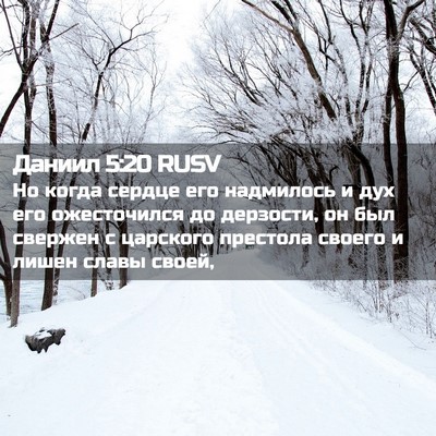 Picture 02 - Даниил 5:20 RUSV - Но когда сердце его - Bible Verse Picture