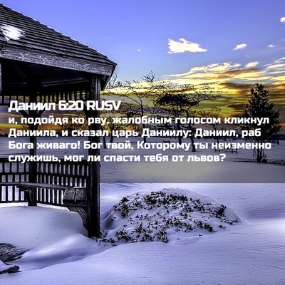 Picture 02 - Даниил 6:20 RUSV - и, подойдя ко рву, жалобным - Bible Verse Picture