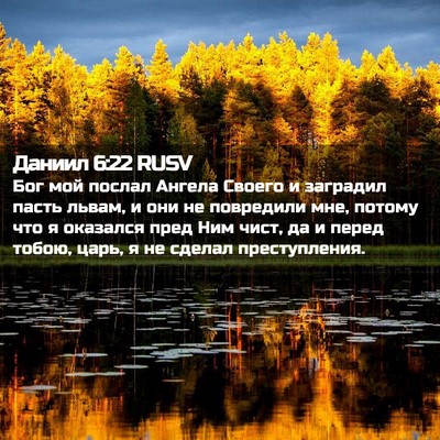 Picture 02 - Даниил 6:22 RUSV - Бог мой послал Ангела - Bible Verse Picture