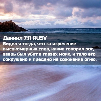 Picture 02 - Даниил 7:11 RUSV - Видел я тогда, что за - Bible Verse Picture