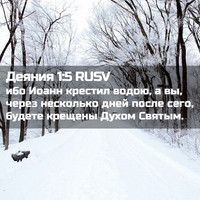 Picture 02 - Деяния 1:5 RUSV - ибо Иоанн крестил водою, а - Bible Verse Picture