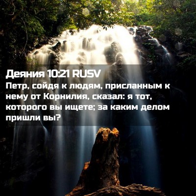 Picture 02 - Деяния 10:21 RUSV - Петр, сойдя к людям, - Bible Verse Picture