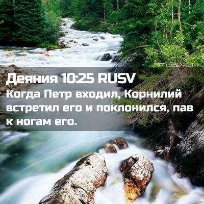Picture 02 - Деяния 10:25 RUSV - Когда Петр входил, - Bible Verse Picture