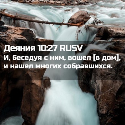 Picture 02 - Деяния 10:27 RUSV - И, беседуя с ним, вошел [в - Bible Verse Picture