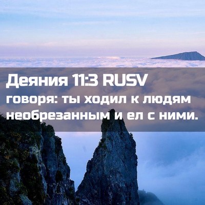 Picture 02 - Деяния 11:3 RUSV - говоря: ты ходил к людям - Bible Verse Picture