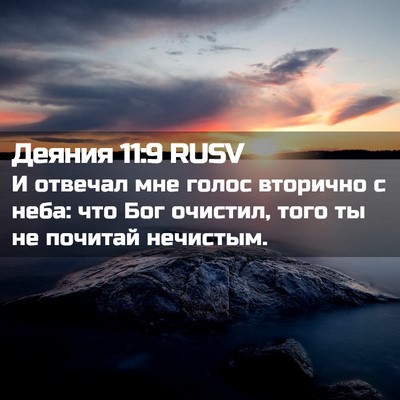 Picture 02 - Деяния 11:9 RUSV - И отвечал мне голос - Bible Verse Picture