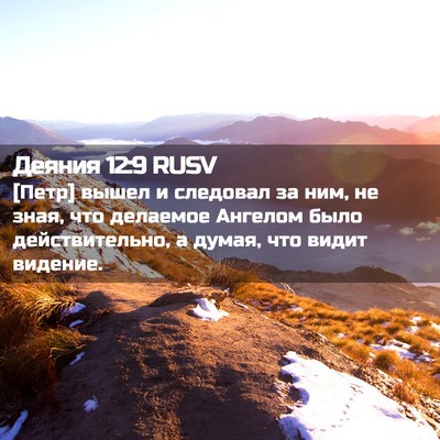 Picture 02 - Деяния 12:9 RUSV - [Петр] вышел и следовал за - Bible Verse Picture