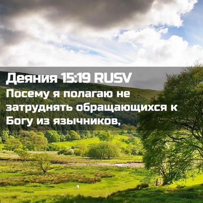 Picture 02 - Деяния 15:19 RUSV - Посему я полагаю не - Bible Verse Picture