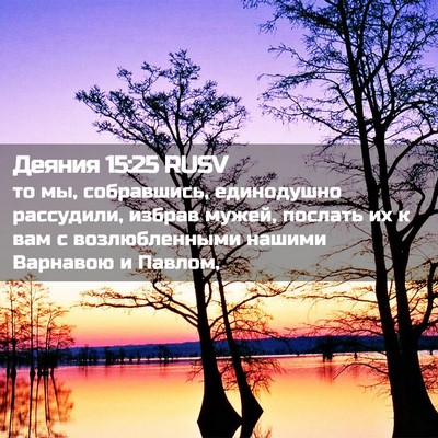 Picture 02 - Деяния 15:25 RUSV - то мы, собравшись, - Bible Verse Picture