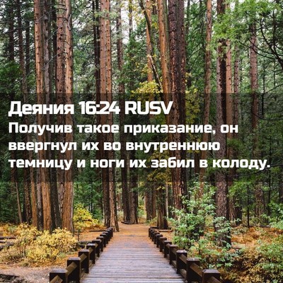 Picture 02 - Деяния 16:24 RUSV - Получив такое приказание, - Bible Verse Picture