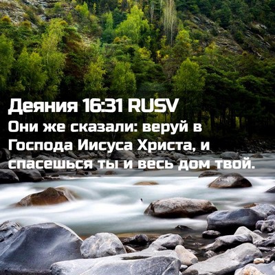 Picture 02 - Деяния 16:31 RUSV - Они же сказали: веруй в - Bible Verse Picture