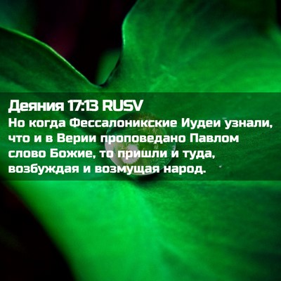 Picture 02 - Деяния 17:13 RUSV - Но когда Фессалоникские - Bible Verse Picture