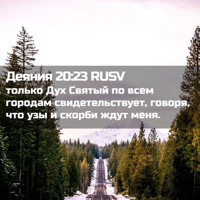 Picture 02 - Деяния 20:23 RUSV - только Дух Святый по всем - Bible Verse Picture