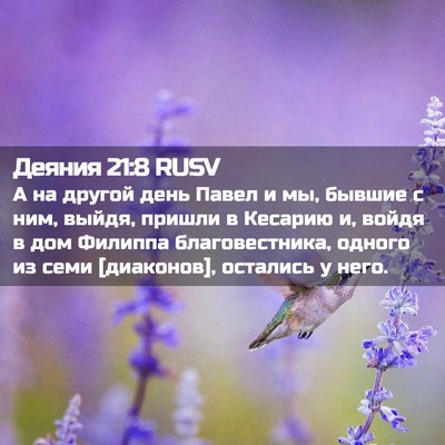Picture 02 - Деяния 21:8 RUSV - А на другой день Павел и мы, - Bible Verse Picture