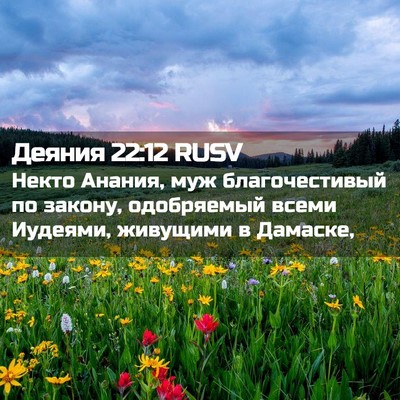 Picture 02 - Деяния 22:12 RUSV - Некто Анания, муж - Bible Verse Picture