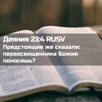 Picture 02 - Деяния 23:4 RUSV - Предстоящие же сказали: - Bible Verse Picture