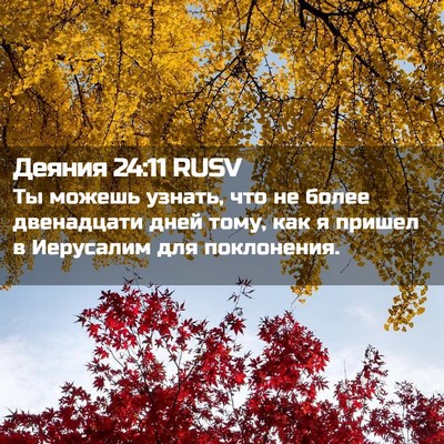 Picture 02 - Деяния 24:11 RUSV - Ты можешь узнать, что не - Bible Verse Picture