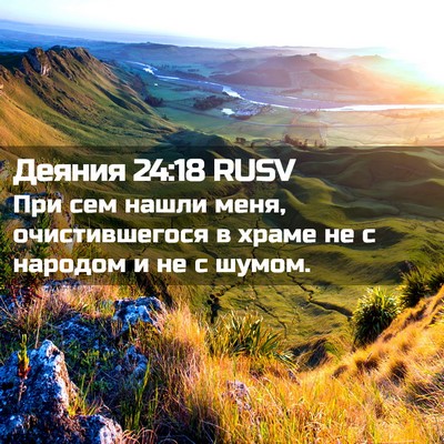 Picture 02 - Деяния 24:18 RUSV - При сем нашли меня, - Bible Verse Picture