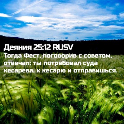 Picture 02 - Деяния 25:12 RUSV - Тогда Фест, поговорив с - Bible Verse Picture