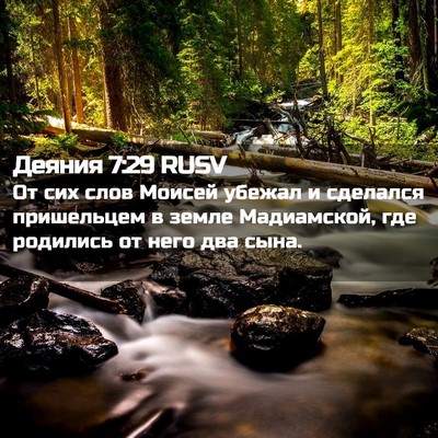 Picture 02 - Деяния 7:29 RUSV - От сих слов Моисей убежал и - Bible Verse Picture