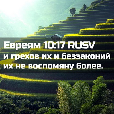 Picture 02 - Евреям 10:17 RUSV - и грехов их и беззаконий их - Bible Verse Picture