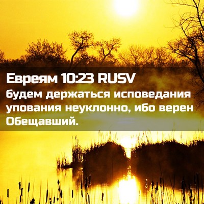 Picture 02 - Евреям 10:23 RUSV - будем держаться - Bible Verse Picture