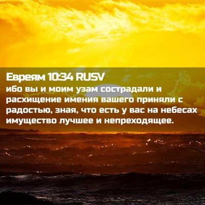 Picture 02 - Евреям 10:34 RUSV - ибо вы и моим узам - Bible Verse Picture