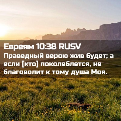 Picture 02 - Евреям 10:38 RUSV - Праведный верою жив будет; - Bible Verse Picture