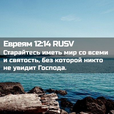 Picture 02 - Евреям 12:14 RUSV - Старайтесь иметь мир со - Bible Verse Picture