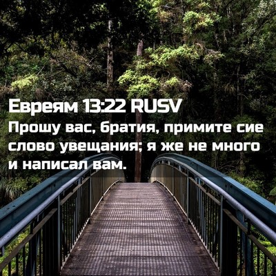 Picture 02 - Евреям 13:22 RUSV - Прошу вас, братия, примите - Bible Verse Picture