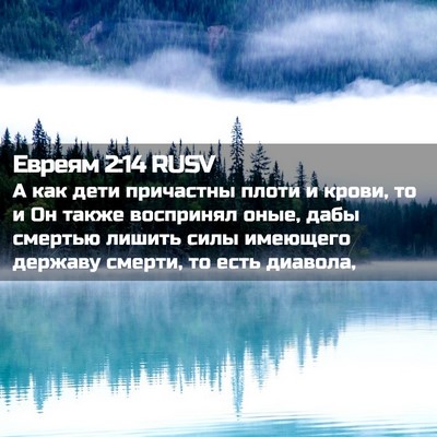 Picture 02 - Евреям 2:14 RUSV - А как дети причастны плоти - Bible Verse Picture