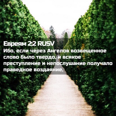 Picture 02 - Евреям 2:2 RUSV - Ибо, если через Ангелов - Bible Verse Picture