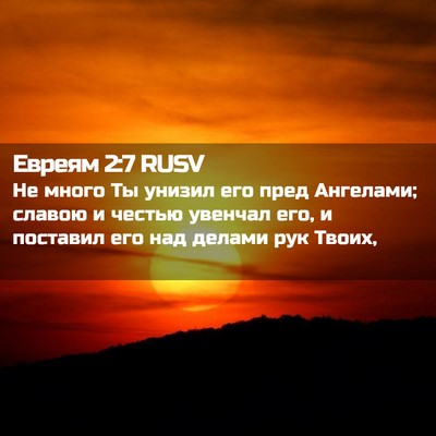 Picture 02 - Евреям 2:7 RUSV - Не много Ты унизил его пред - Bible Verse Picture